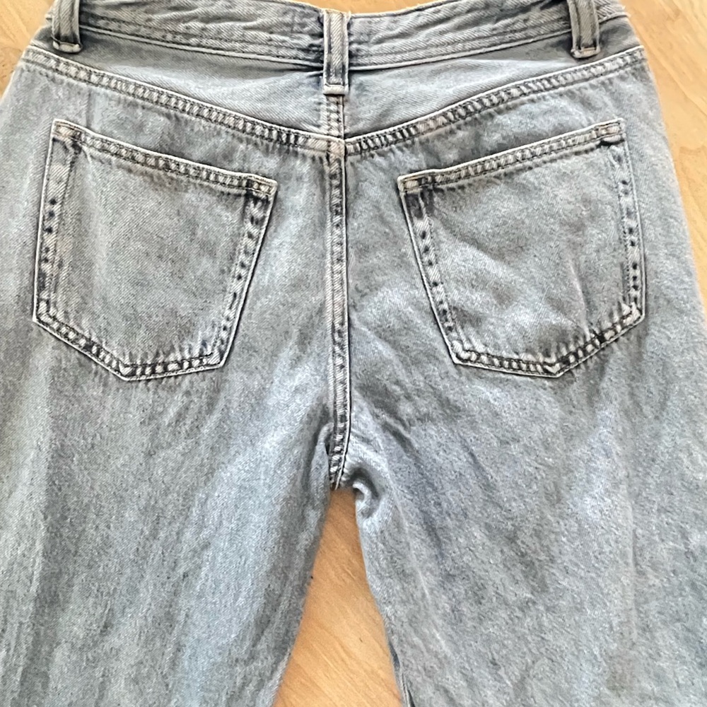 Just Black Denim Jeans 27 Wide Leg Pleated Cuffed Light Wash JBD - Picture 8 of 13